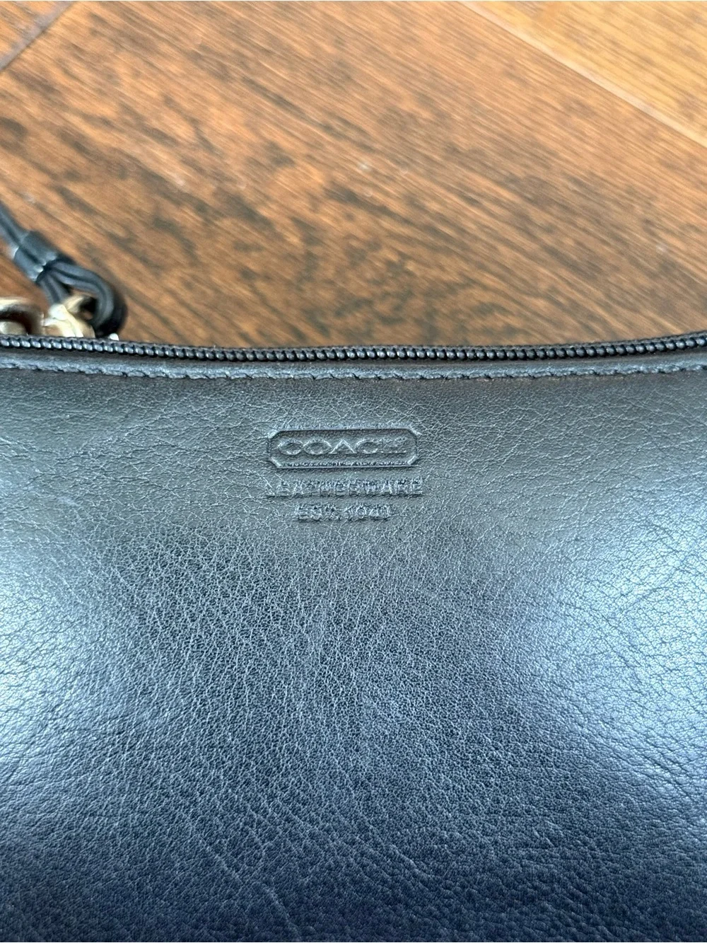 Coach Y2K 2000s Black Leather Wristlet